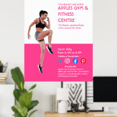 ホットピンクフォトジムパーソナルトレーナーフィットネスフライヤー ポスター (ホームオフィス)