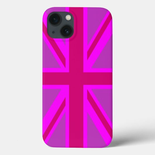 ホットピンクフシアユニオンジャックイギリス国旗の背景 Case-Mate iPhoneケース (裏面)