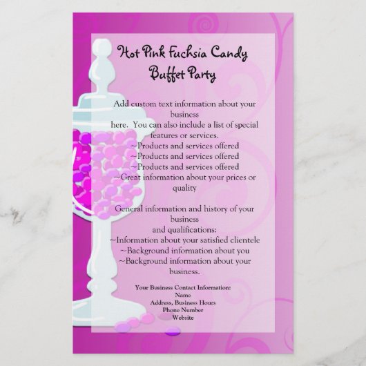 ホットピンクフューシャキャンディー祭り チラシ (正面)