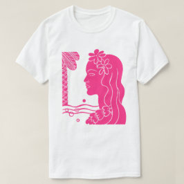 ホットピンクフラガールヘッドTシャツ Tシャツ