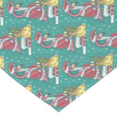 ホットピンクフラミンゴサンタクリスマステーブルランナー ショートテーブルランナー (コーナー)