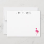 ホットピンクフラミンゴパーソナライズされたノートカード 招待状 (正面)