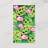 ホットピンクフラミンゴ熱帯葉パーティーギフトお願い 名刺 (裏面)