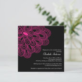 ホットピンクフラワーブライダルシャワーの招待 招待状 (スタンド正面)