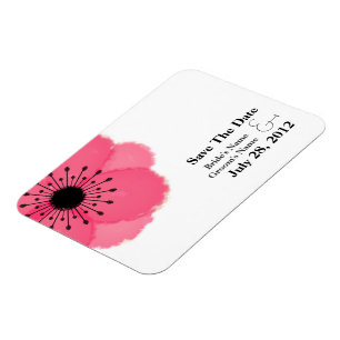 ホットピンクフランスののAnemone日付磁石を保存 マグネット