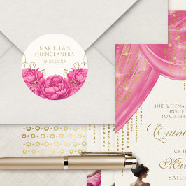 ホットピンクフローラエレガントキンセアニェラ ラウンドシール