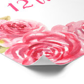 ホットピンクフローラカボチャ誕生日へようこそ ポスター (角)