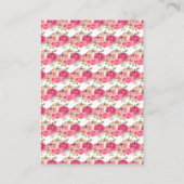 ホットピンクフローラカボチャ赤ちゃんシャワーおむつラッフル エンクロージャーカード (裏面)