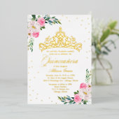 ホットピンクフローラキンセアニェラ 箔招待状 (立ち正面)