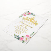 ホットピンクフローラキンセアニェラ 箔招待状 (回転した状態)