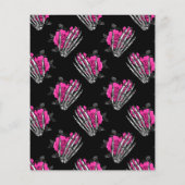 ホットピンクフローラゴシック結婚式招待状 チラシ (裏面)