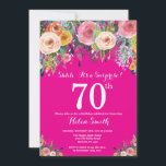 ホットピンクフローラサプライズ70th誕生日招待状 招待状<br><div class="desc">ホットピンクのフローラサプライズ70番目の誕生日招待状の女性。水彩フローラフラワーホットピンクの背景。ピンク、黄色、オレンジ、紫の花。大人の誕生日。13.15.16.18.21.30.40.50.60.70.80.90.100.任意の年齢さらにカスタマイズするには、「クリックカスタマイズit」ボタンをクリックし、デザインツールを使用してこのテンプレートを変更してください。</div>