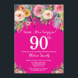 ホットピンクフローラサプライズ90誕生日招待状 招待状<br><div class="desc">ホットピンクフローラサプライズ90th誕生日招待状for Women.水彩フローラ花。ホットピンク背景。ピンク、黄、オレンジ、紫の花。大人誕生日。第15回16回18回20回21回30回50回70回80回90回100回Any Ages.さらにカスタマイクリックズを行う場合はカスタマイズ、「IT」ボタンをクリックし、このテンプレートを変更するために当社のデザインツールを使用する。</div>