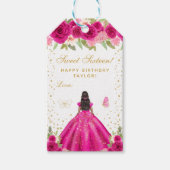 ホットピンクフローラダークスキンプリンセスSweet sixteen ギフトタグ (正面)