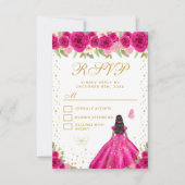 ホットピンクフローラダークスキンプリンセスSweet sixteen 出欠カード (正面)