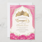 ホットピンクフローラティアラガーリーキンセアニェラ 招待状 (正面)