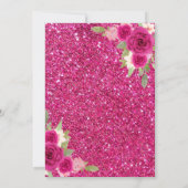 ホットピンクフローラバタフライブラック金ゴールドキンセアニェラ 招待状 (裏面)