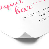 ホットピンクフローラフラワーブーケバー ポスター (角)