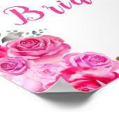 ホットピンクフローラブライダルシャワーへようこそ ポスター (角)