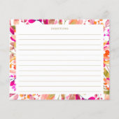 ホットピンクフローラブライダルシャワーレシピカード (裏面)