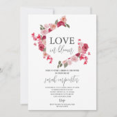 ホットピンクフローラブライダルシャワー招待 招待状 (正面)