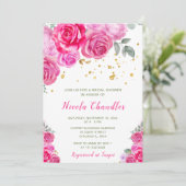 ホットピンクフローラブライダルシャワー 招待状 (スタンド正面)