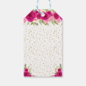 ホットピンクフローラブルネットヘアガールハッピーバースデー ギフトタグ (裏面)