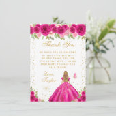 ホットピンクフローラブロンドヘアプリンセスSweet sixteen サンキューカード (スタンド正面)