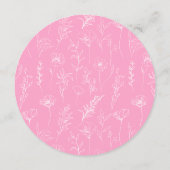 ホットピンクフローラリースレトロラウンドメニューカードプレート メニュー (裏面)