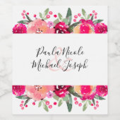 ホットピンクフローラ水結婚色 ワインラベル (シングルラベル)