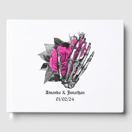 ホットピンクフローラ結婚ゴシック ゲストブック