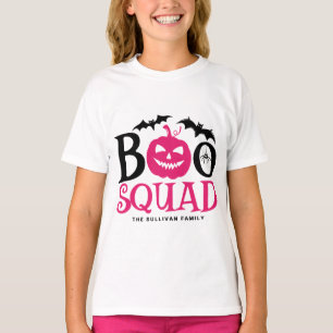 ホットピンクブスクワッドスクワッド不気味レタリングハロウィーン Tシャツ