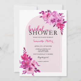 ホットピンクブライダルシャワーアイディア 招待状