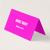 ホットピンクブライトカラフルの結婚かわいいシックガーリー 名刺 (正面)