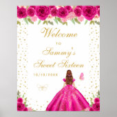 ホットピンクブラウンヘアガールSweet sixteenへようこそ ポスター (正面)