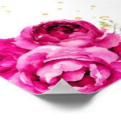 ホットピンクブラウンヘアプリンセス誕生日へようこそ ポスター (角)