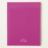 ホットピンクブラシストローク明るい金ゴールドグリッター プランナー手帳 (裏面)