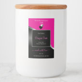 ホットピンクブラックウェーブシルバーハート製品ラベル フードラベル (正面)