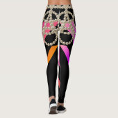 ホットピンクブラックシェブロングリッターパガーリーール レギンス (裏面)