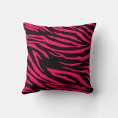 ホットピンクブラックゼブラプリントソファ装飾用クッション クッション (裏面)