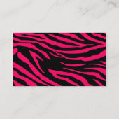 ホットピンクブラックゼブラ印刷動物名刺 名刺 (裏面)