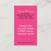 ホットピンクブラックダマスクの名刺 名刺 (裏面)