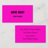 ホットピンクブラックモダンブはっきりしたライトカラフルトレンディー 名刺 (正面/裏面)