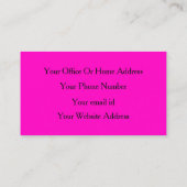 ホットピンクブラックモダンブはっきりしたライトカラフルトレンディー 名刺 (裏面)