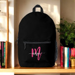 ホットピンクブラックモノグラムガールズ新学期 プリントバックパック<br><div class="desc">ホットピンクのモノグラム女の子のスタイルプリントされたバックパックで新学期で学校の年を開始！この目を引くバックパックはホットピンク鮮やかのデザインを備えパーソナライズされたて、あなたのモノグラムとトレンディーの外観ユニークを提供する。本、供給運品、日常の必需品に最適で、ファッションと機能の両方を提供。耐久性の高い建築と調節可能なストラップを使用して、心地よいと長寿のために構築されている。このシックはっきりしたなリュックサックで最初の日の印象をパーソナライズされた作れ！</div>