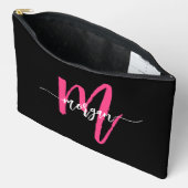 ホットピンクブラックモノグラム名少女の脚本 アクセサリーポーチ (見開き)