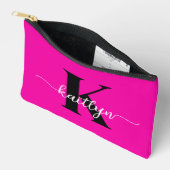 ホットピンクブラックモノグラム アクセサリーポーチ (見開き)
