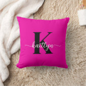 ホットピンクブラックモノグラム クッション (ブランケット)