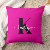 ホットピンクブラックモノグラム クッション (ブランケット)