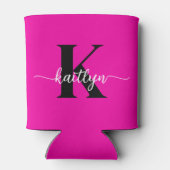 ホットピンクブラックモノグラム 缶クーラー (裏面)